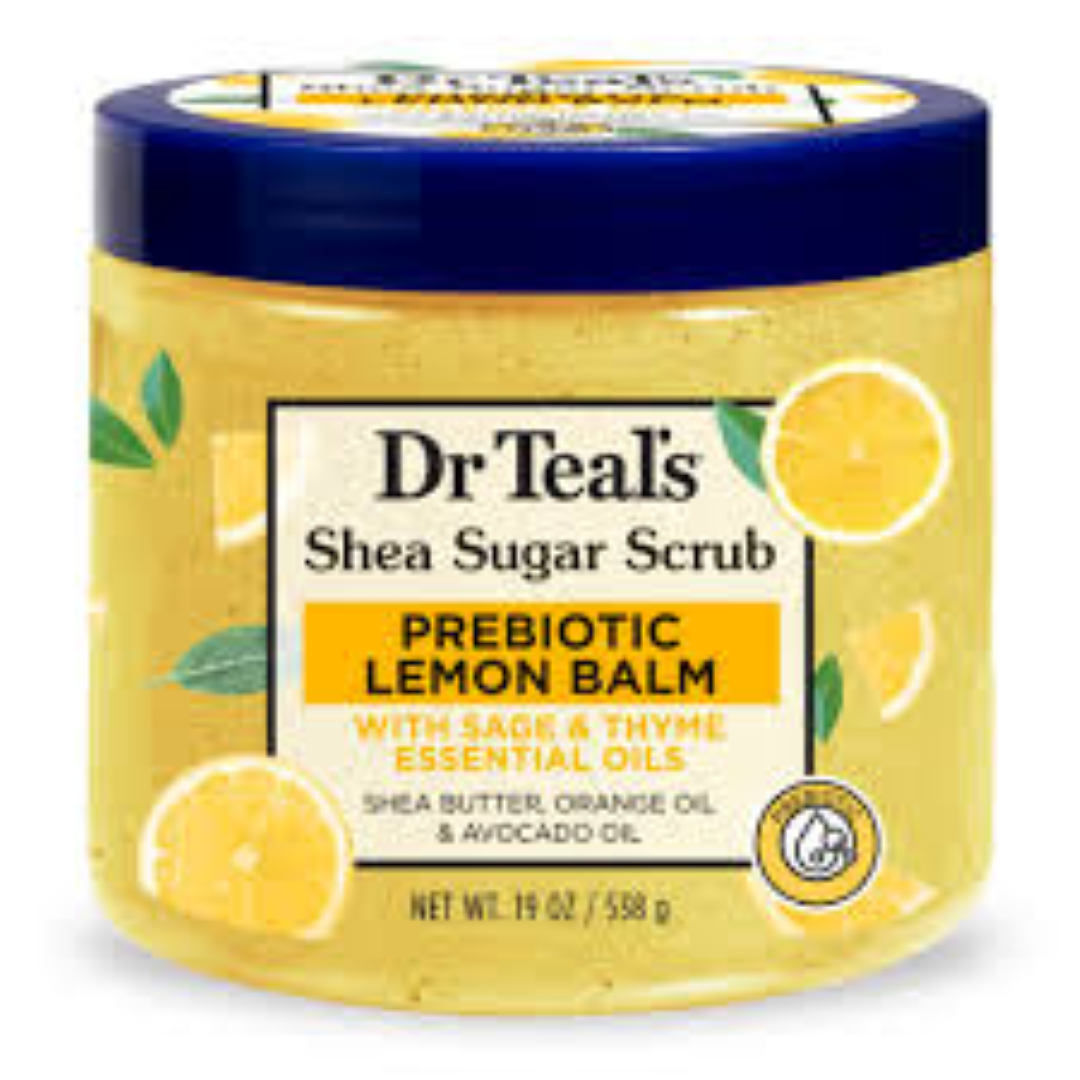 DR TEALS SUGAR SCRUB PREBIOTIC LEMON BALM 538G
